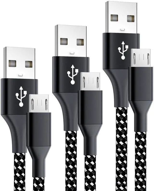 Main image of PS4 Controller Charger Cable 3-Pack 6FT for Xbox One Controller Dualshock 4,PS4 Charging Cord,Nylon Braided Micro USB Data Sync Cable for PlayStation 4 PS Slim Pro,Charge and Play Wire 6 ft