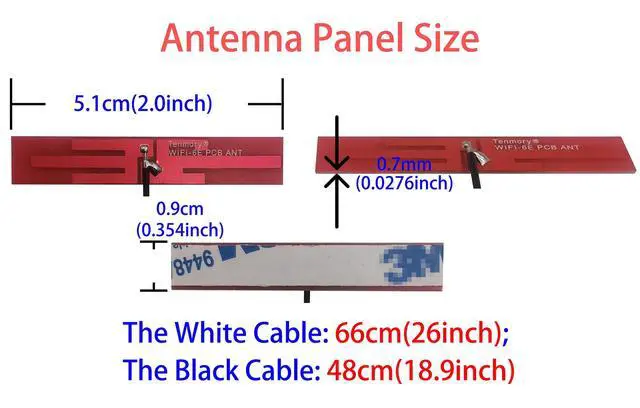 Alt view image 2 of 6 - WiFi 6E Antenna U.FL MHF4 Tri-Band 6GHz 5GHz 2.4GHz Internal Laptop Wi-Fi Antennas for AX200 AX210 1675X M.2 NGFF Card