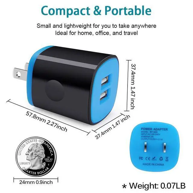 Alt view image 6 of 7 - Android Charger Fast Charging Micro USB Cable, 6FT Nylon Micro Cord Wall Charger Block, AbcPow 2.1A Power Adapter with Phone Cord Compatible for Samsung Galaxy S7 S6 J7 J3 Note 5, LG G4, HTC