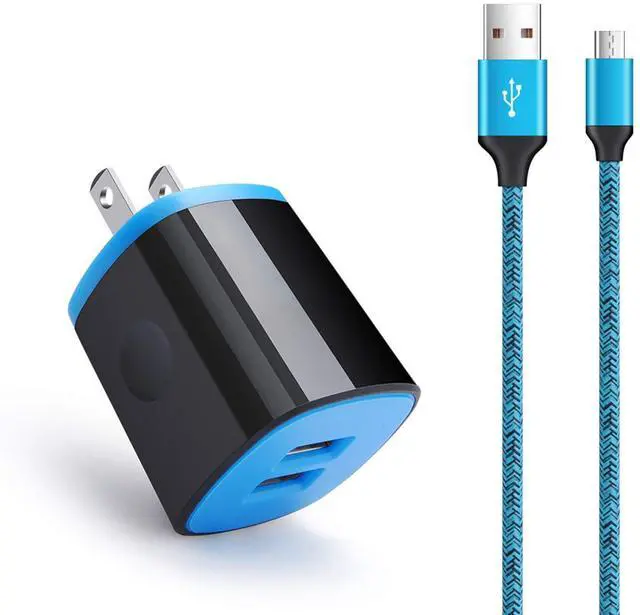 Main image of Android Charger Fast Charging Micro USB Cable, 6FT Nylon Micro Cord Wall Charger Block, AbcPow 2.1A Power Adapter with Phone Cord Compatible for Samsung Galaxy S7 S6 J7 J3 Note 5, LG G4, HTC