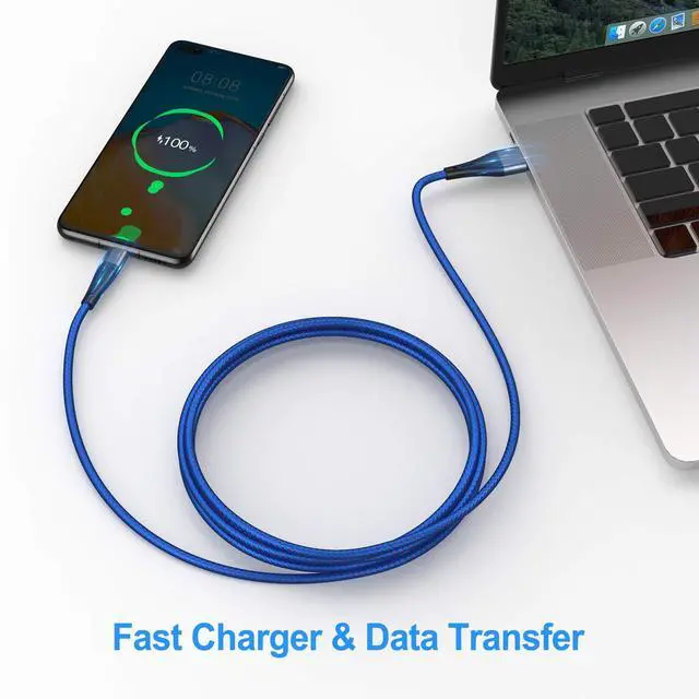 Alt view image 5 of 7 - Micro USB Cable 6ft Android Phone Charger 2-Pack Long Premium Nylon Braided Fast Durable Charging Cord for Samsung Galaxy S7 S6 Edge J7 S5,Note 5 4,LG,HTC,Sony,Xbox One, PS4,Kindle,MP3,Tablet(Blue)