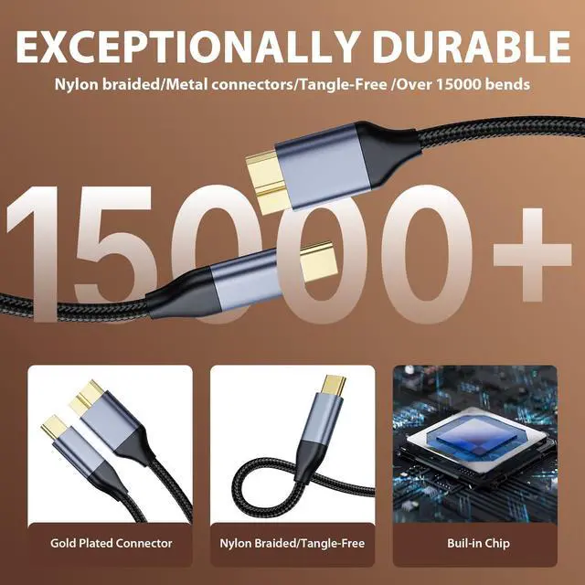 Alt view image 4 of 5 - USB 3.0 to USB C, 3ft /1m USB C Male to Micro USB 3.0 Sync Cord, Nylon Braided Data Wire for Samsung, My Passport and More External Hard Drive