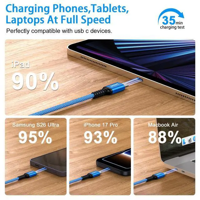 Alt view image 3 of 7 - for Samsung Galaxy S26 Ultra Charger Cable 10FT, 240W Super Fast Charging USB C to USB C Cable Long Android Charger Phone Power Cord for Samsung Galaxy S26 S26+ A37 A57 S25 FE Plus A17 A16 S24 S23 A36