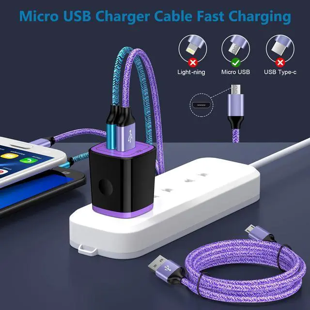 Alt view image 2 of 7 - Micro USB Cable Android Charger 3ft 2Pack Compatible with PS4 Slim/Pro,Xbox One S/X Controller Charger Power Cord, Kindle Replacement Charger Cord for Kindle Paperwhite/Oasis/Voyage/Kindle Tablet Fire