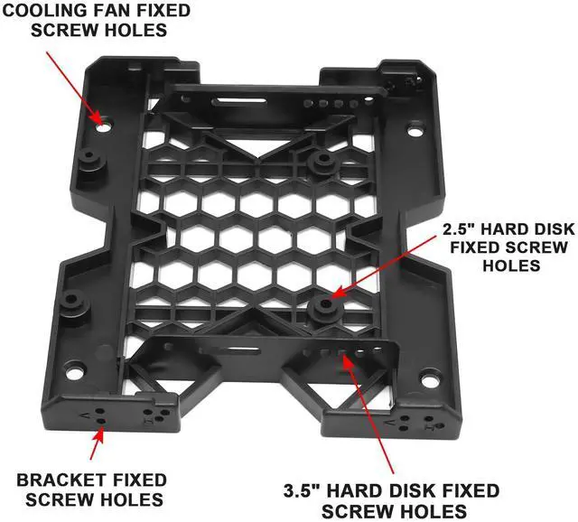 Alt view image 3 of 7 - 2pcs 2.5'' SSD 3.5''HDD to 5.25'' Mounting Bracket, SSD HDD Tray Caddy Hard Drive Bays Adapter with Mounting Bracket for Cooling Fan