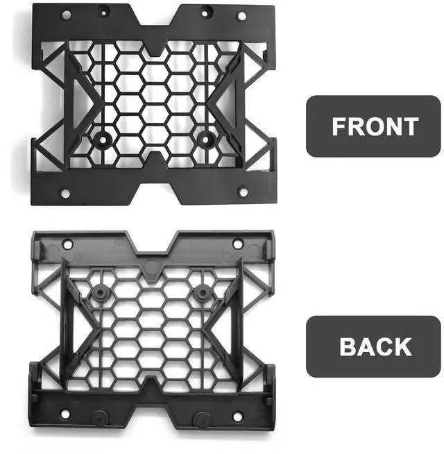 Alt view image 4 of 7 - 2pcs 2.5'' SSD 3.5''HDD to 5.25'' Mounting Bracket, SSD HDD Tray Caddy Hard Drive Bays Adapter with Mounting Bracket for Cooling Fan