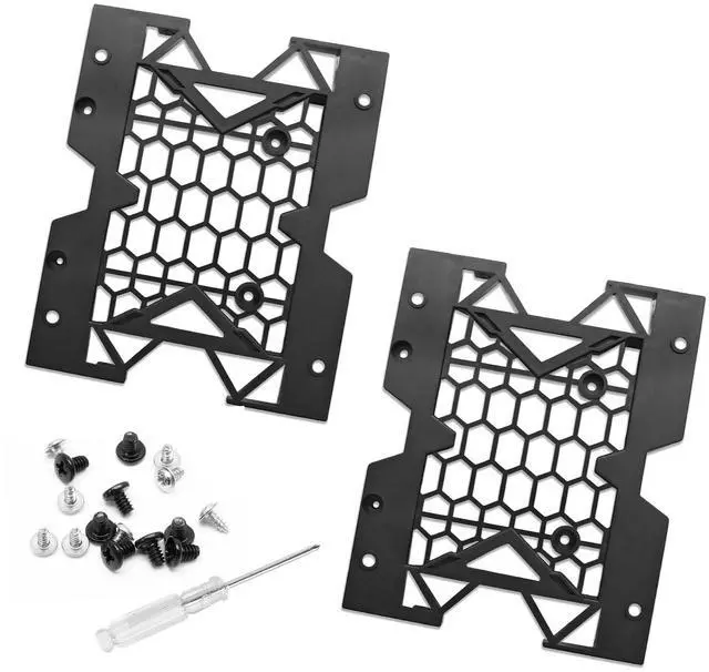 Alt view image 6 of 7 - 2pcs 2.5'' SSD 3.5''HDD to 5.25'' Mounting Bracket, SSD HDD Tray Caddy Hard Drive Bays Adapter with Mounting Bracket for Cooling Fan