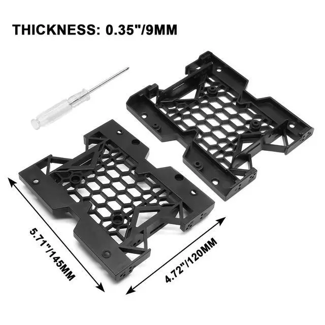 Alt view image 2 of 7 - 2pcs 2.5'' SSD 3.5''HDD to 5.25'' Mounting Bracket, SSD HDD Tray Caddy Hard Drive Bays Adapter with Mounting Bracket for Cooling Fan