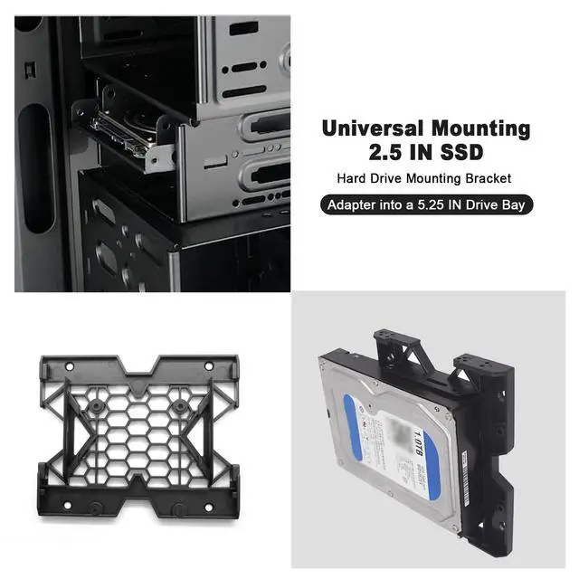 Alt view image 7 of 7 - 2pcs 2.5'' SSD 3.5''HDD to 5.25'' Mounting Bracket, SSD HDD Tray Caddy Hard Drive Bays Adapter with Mounting Bracket for Cooling Fan