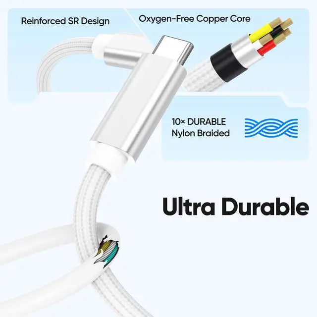 Alt view image 3 of 7 - USB C Extension Cable 3ft, USB C 3.2 Extender 20Gbps Data Transfer 4K@60Hz Video 100W Fast Charging Type C Full-Featured Male to Female Cord for iPhone 17/16/15 Galaxy S26-S8 PS5 Hub Laptop Monitor