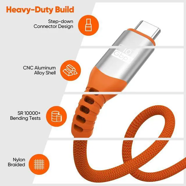 Alt view image 7 of 7 - USB to USB C Data Cable 3ft, 10Gbps USB3.1/3.2 Gen 2 High Speed Data Transfer & 3A Fast Charge USB A to Type C Cord for iPhone 17/16/15 Galaxy Phone T7 External SSDs Laptop PC Android Auto/Carplay