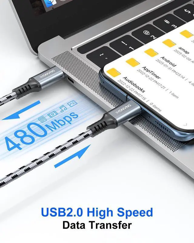 Alt view image 4 of 7 - USB C to Micro USB Cable 6.6FT Charge Ring Doorbell Battery, Kindle, Bose QC35 & PS4 Controller | Nylon Braided, Fast 2.4A Charging & 480Mbps Data Sync