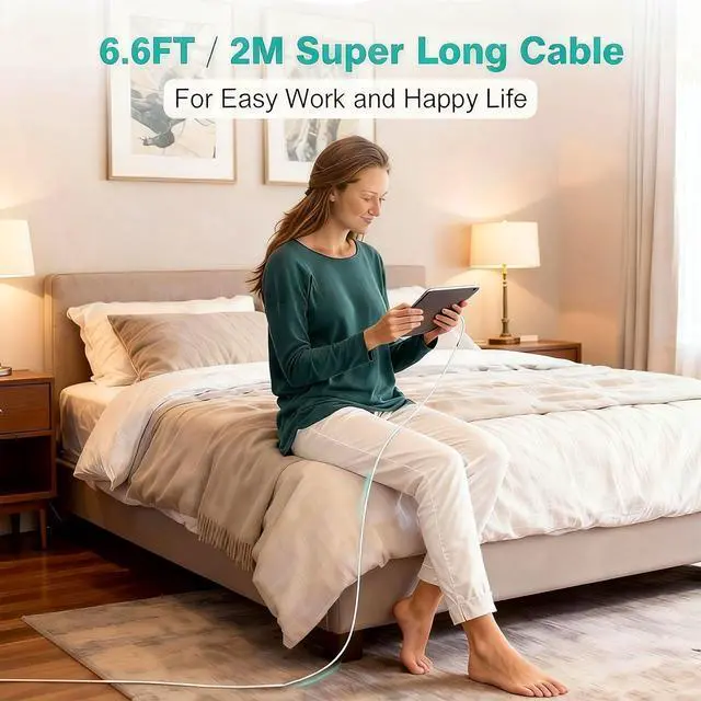 Alt view image 7 of 7 - 45W Super Fast Charger for Samsung - 6ft USB C Wall Charging Cable Long Android Phone Cord for Galaxy S26/S25 Ultra/Plus/S24+/S23/S22/S21/Z Fold/Flip 7 6 5 4/A14/A55/Note 20/Tab A9+/S10 FE/S11 Tablet