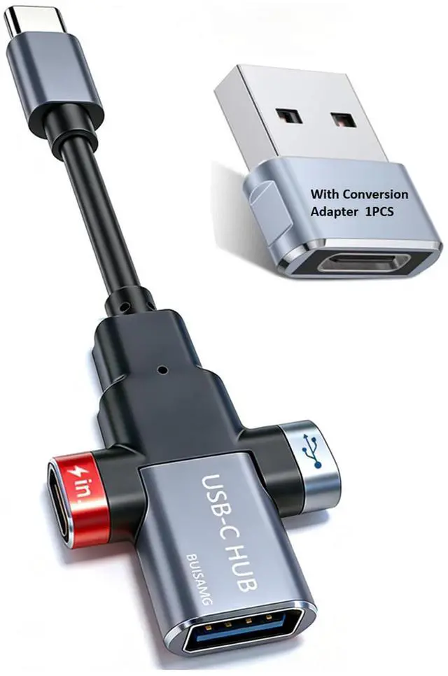 Main image of Small USB C HUB for Laptop, 60W Fast Charging and 480Mbps Data Transfer USB C Docking Station, USB C Splitter, USB C Dongle for MacBook Pro, iMac, iPhone 17, XPS. (Grey)