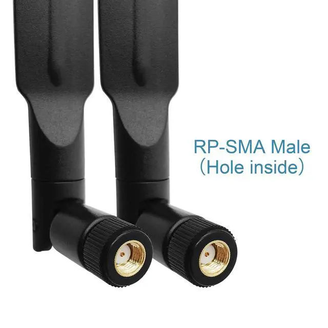 Alt view image 3 of 5 - WiFi 6E Antenna Tri-Band 6GHz 5GHz 2.4GHz Omnidirectional RP-SMA Male 4 Pcs