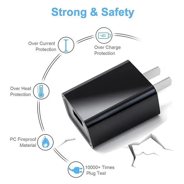 Alt view image 5 of 5 - 5V 2A 1A Fast Wall Charger 10ft Long Micro USB Type B Charging Cable Cord for Kindle Paperwhite 2-13, Oasis E-Reader, Fire HD 6 7 8 10 Plus Kids Pro,Galaxy S7/S6/S5/S4/S2/LG Android Phone & More