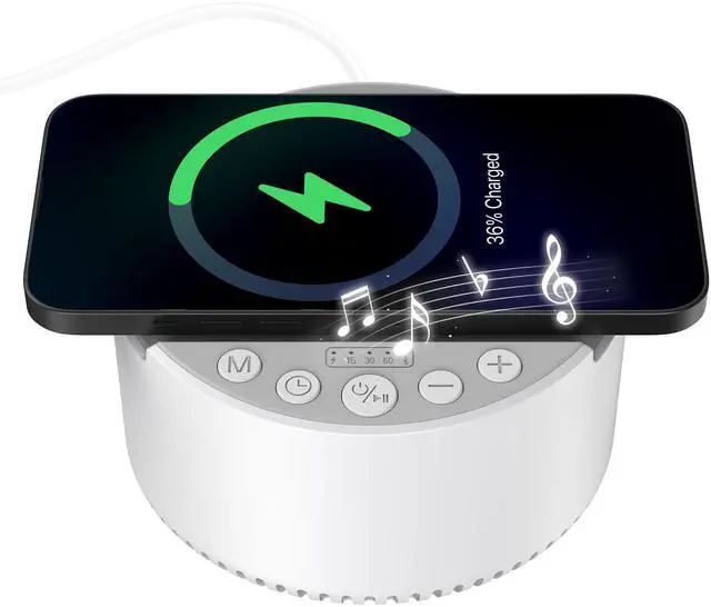 Main image of Sound Machine with Wireless Charger,White Noise Machine with Memory Function,6 Soothing Sounds,3 Timers Modes for Baby Kids Adult & Home Office Travel