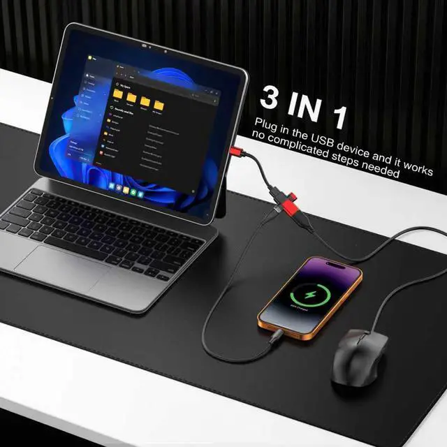 Alt view image 6 of 7 - Small USB C HUB for Laptop, 60W Fast Charging and 480Mbps Data Transfer USB C Docking Station, USB C Splitter, USB C Dongle for MacBook Pro, iMac, iPhone 17, XPS.