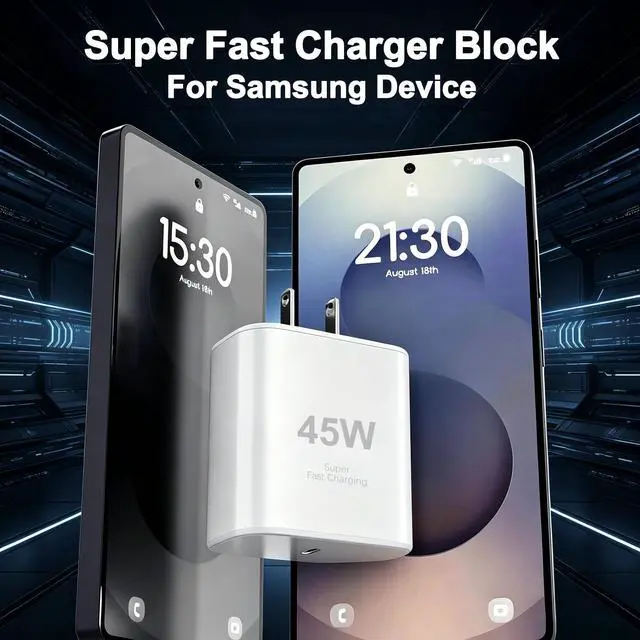 Alt view image 6 of 7 - 45W Samsung Super Fast Charger Block,3Pack Type C Charger Fast Charging Plug Android Phone Chargers USB C Wall Charger Power Adapter Compatible with Samsung Galaxy S26 Ultra/S26+/S26/S25/S24/S23/S22