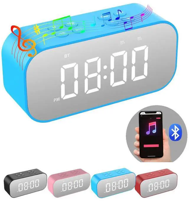 Main image of Digital Alarm Clock with Bluetooth Speaker,Desk Clock for Bedrooms,Small Table Clock with Dual Alarms,Snooze,Dimmable LED Display.