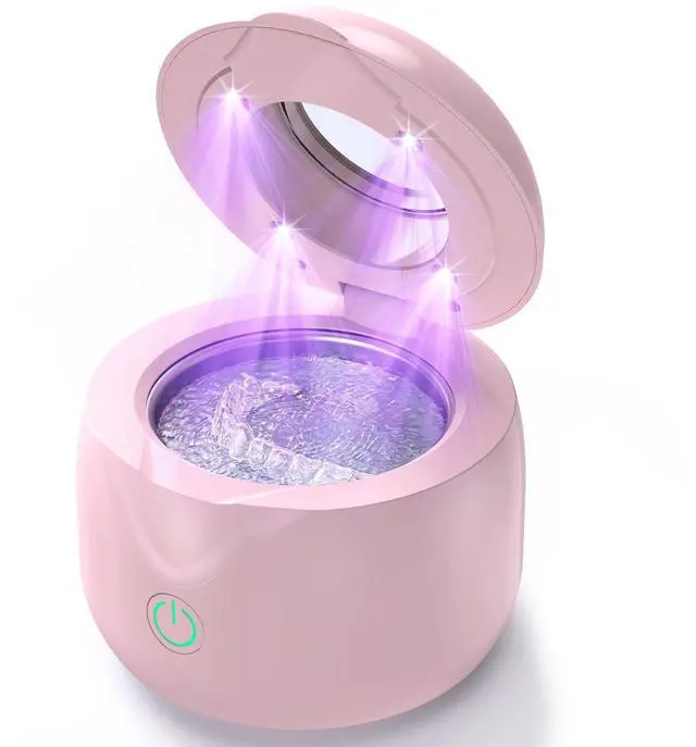 Main image of Ultrasonic Retainer Cleaner - UV Dental Cleaning Pod Night Guard Cleaner for Dentures, Aligner, Braces, Toothbrush Heads, Jewelry (Pink)
