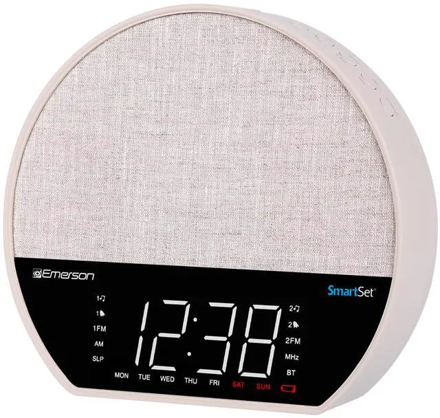 Main image of CKSS7071 Sunrise Smartset Alarm Clock Radio with 1.2" LED Display, White Noise, 6 Soothing Sounds, 8-Color Dimmable LED, Bluetooth Speaker, White