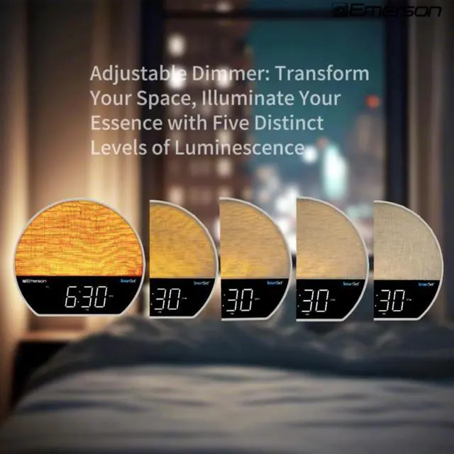 Alt view image 7 of 7 - CKSS7071 Sunrise Smartset Alarm Clock Radio with 1.2" LED Display, White Noise, 6 Soothing Sounds, 8-Color Dimmable LED, Bluetooth Speaker, White