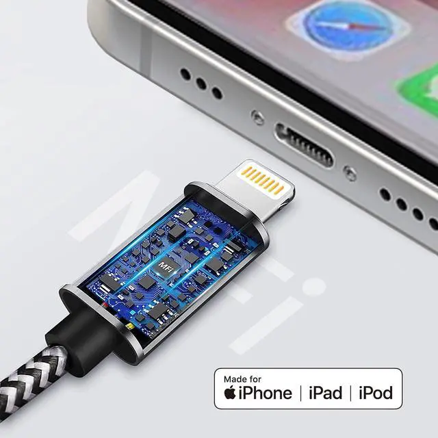 Alt view image 2 of 7 - Aux Cord for iPhone, Lightning to 3.5 mm AUX Cable for Car Stereo, Speaker, Headphone, Auxiliary Audio Jack Cable Compatible with iPhone 14 13 12 11 XS XR X 8 7 SE, 3.3FT (Silver)