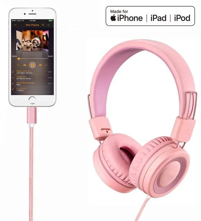 Alt view image 3 of 7 - Aux Cord for iPhone, Lightning to 3.5mm Audio Nylon Braided Cable for iPhone 13 12 11 XS XR X 8 7 6 iPad iPod to Car/Home Stereo/Headphone/Speaker, Apple MFi Certified Headphone Jack Adapter (Pink)