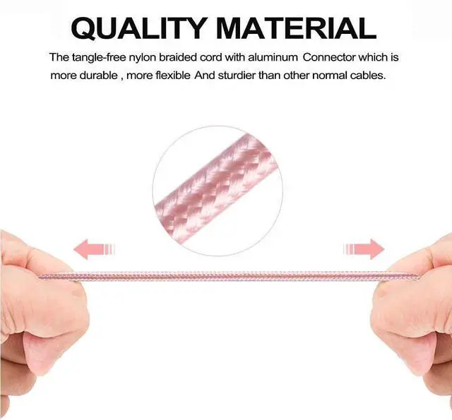 Alt view image 6 of 7 - Aux Cord for iPhone, Lightning to 3.5mm Audio Nylon Braided Cable for iPhone 13 12 11 XS XR X 8 7 6 iPad iPod to Car/Home Stereo/Headphone/Speaker, Apple MFi Certified Headphone Jack Adapter (Pink)