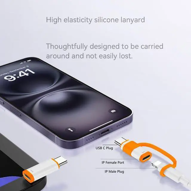 Alt view image 4 of 6 - Lightning to USB C Adapter 4 Pack for i-Phone 15/16/17/Fast Charging & Data Transfer,Type C Charger Connector Cable,Lightning Female to USB C Male Adapter,Not for Audio/OTG