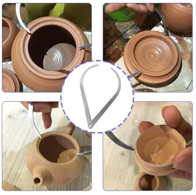 Alt view image 4 of 7 - Pottery Clay Caliper, Stainless Steel Bent Leg Sculpture Ceramic Measuring Tools Inside Outside Straight Long Firm Joint Metal Accurate Measurement Carving Shaping Modeling Proportioning Artist