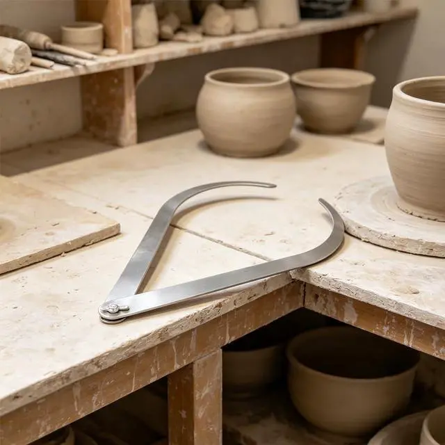 Alt view image 6 of 7 - Pottery Clay Caliper, Stainless Steel Bent Leg Sculpture Ceramic Measuring Tools Inside Outside Straight Long Firm Joint Metal Accurate Measurement Carving Shaping Modeling Proportioning Artist