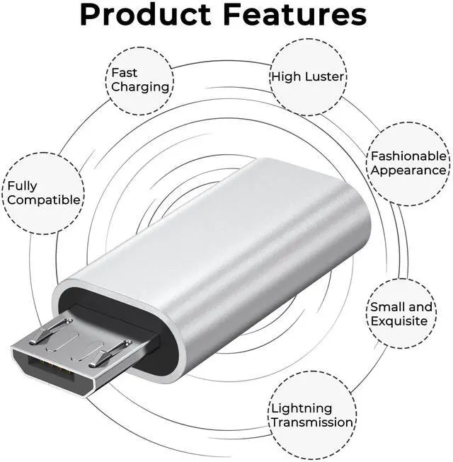 Alt view image 3 of 7 - 3 Pack USB C to Micro USB Adapter, USB Type C Female to Micro USB Male Converter Data Sync Compatible with Samsung Galaxy S7 S6 Note 5, Kindle, PS4, Nexus 5 6 and Micro USB Devices (Silver)
