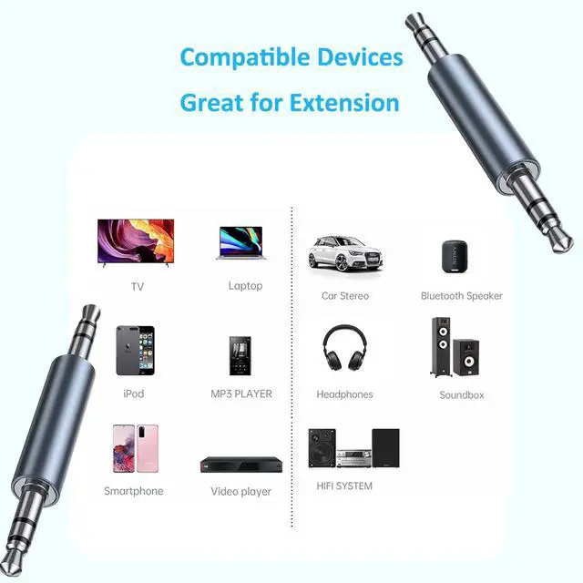 Alt view image 5 of 7 - 3.5mm Male to Male Audio Adapter Stereo Coupler Adapter