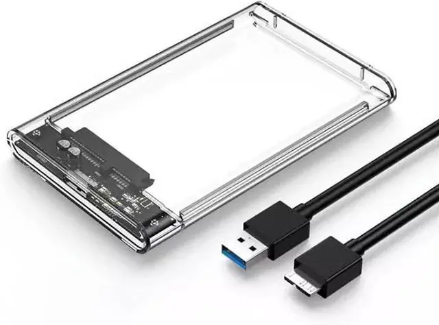 Main image of USB 3.0 External Hard Drive Enclosure, 2.5 Inch SATA III Case, Clear Tool-Free Design for SSD HDD, Compatible with WD Toshiba Samsung PS4 Xbox, UASP Support