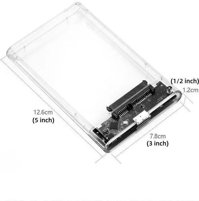 Alt view image 3 of 5 - USB 3.0 External Hard Drive Enclosure, 2.5 Inch SATA III Case, Clear Tool-Free Design for SSD HDD, Compatible with WD Toshiba Samsung PS4 Xbox, UASP Support