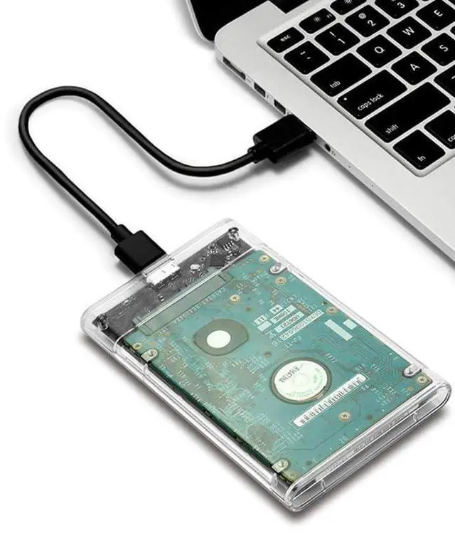 Alt view image 4 of 5 - USB 3.0 External Hard Drive Enclosure, 2.5 Inch SATA III Case, Clear Tool-Free Design for SSD HDD, Compatible with WD Toshiba Samsung PS4 Xbox, UASP Support