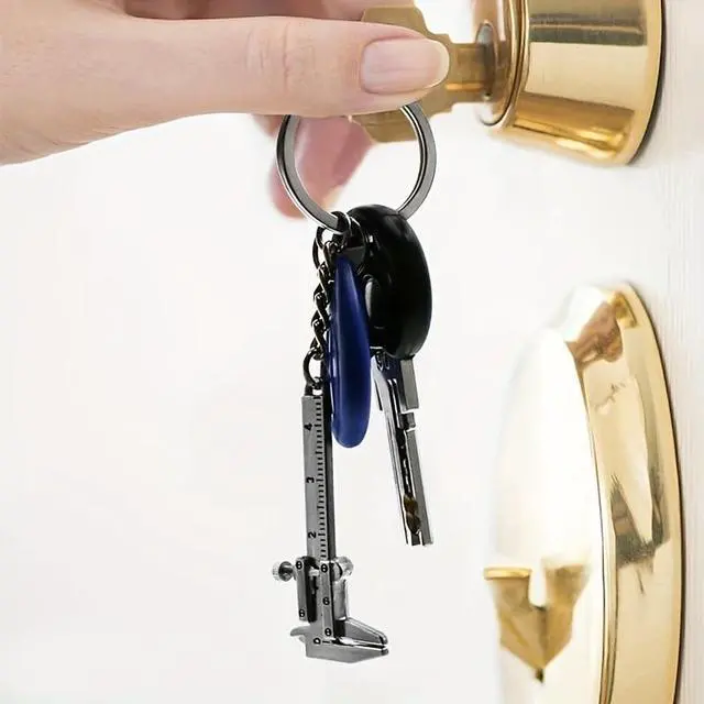 Alt view image 2 of 5 - Mini Vernier Caliper , Car Keychain,Vernier Caliper Ruler Sliding Key Holder Rings Keychain Tools Cool Keychain Gift Ideas for Men Women 3D Movable Precision Measurement Tool