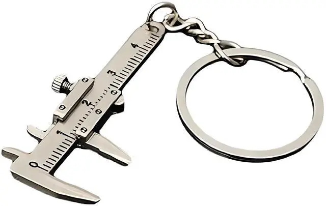 Main image of Mini Vernier Caliper , Car Keychain,Vernier Caliper Ruler Sliding Key Holder Rings Keychain Tools Cool Keychain Gift Ideas for Men Women 3D Movable Precision Measurement Tool
