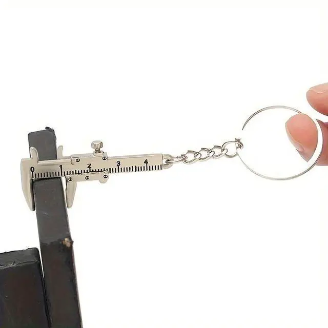 Alt view image 3 of 5 - Mini Vernier Caliper , Car Keychain,Vernier Caliper Ruler Sliding Key Holder Rings Keychain Tools Cool Keychain Gift Ideas for Men Women 3D Movable Precision Measurement Tool