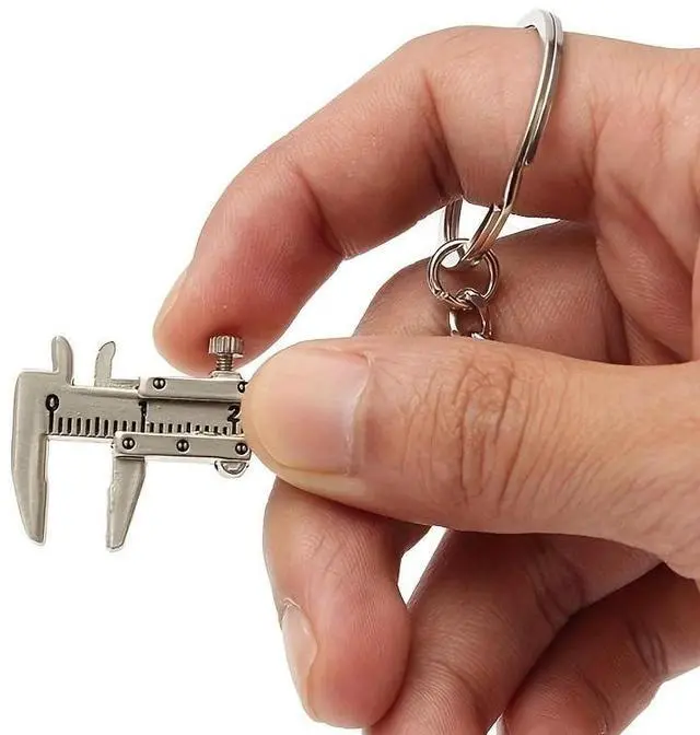 Alt view image 5 of 5 - Mini Vernier Caliper , Car Keychain,Vernier Caliper Ruler Sliding Key Holder Rings Keychain Tools Cool Keychain Gift Ideas for Men Women 3D Movable Precision Measurement Tool