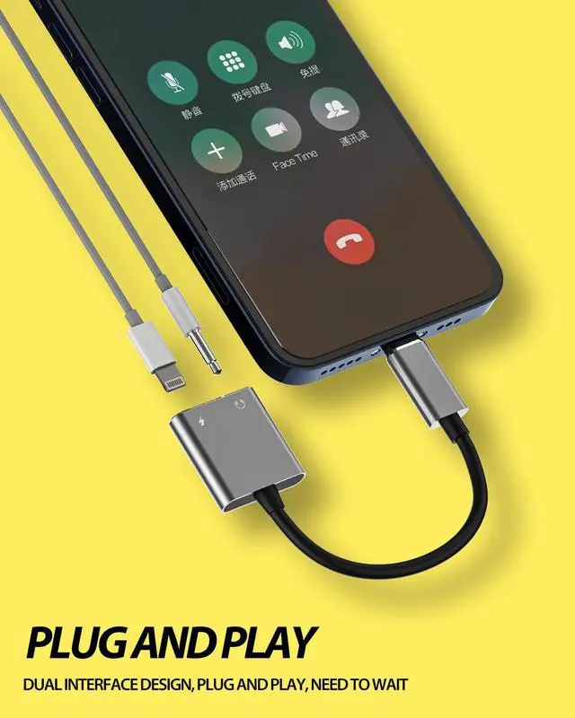 Alt view image 2 of 7 - IPhone AUX Adapter(2 in 1)Lightning to 3.5mm Jack Headphone Cable Splitter Dongle Charger Cord MFI Certified Audio Adaptador Earbud Charging Converter for 14 13 12 11 Pro Max X Xr Xs 7 8 Plus