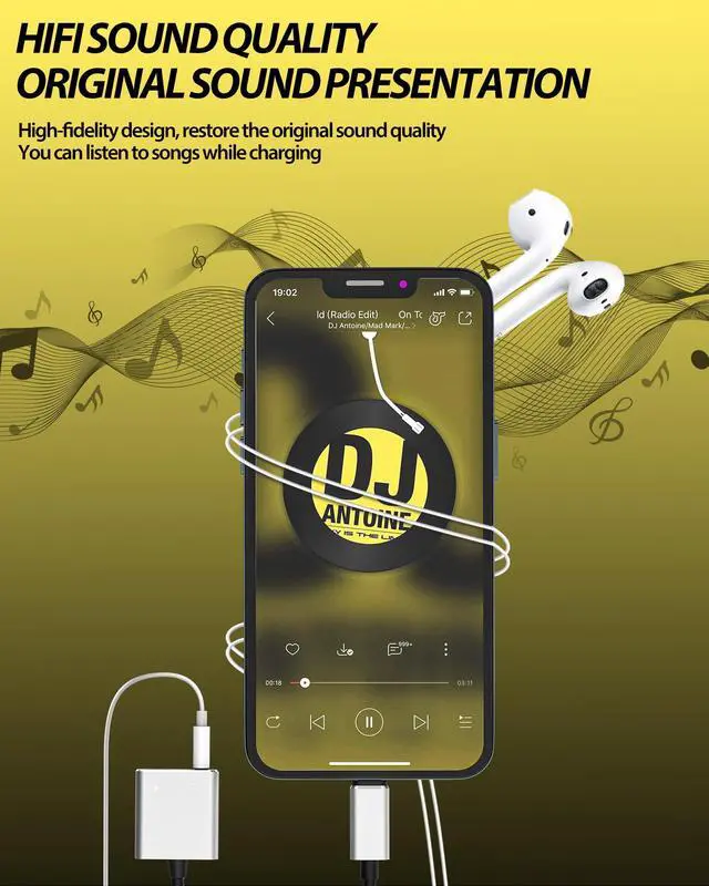 Alt view image 4 of 7 - IPhone AUX Adapter(2 in 1)Lightning to 3.5mm Jack Headphone Cable Splitter Dongle Charger Cord MFI Certified Audio Adaptador Earbud Charging Converter for 14 13 12 11 Pro Max X Xr Xs 7 8 Plus