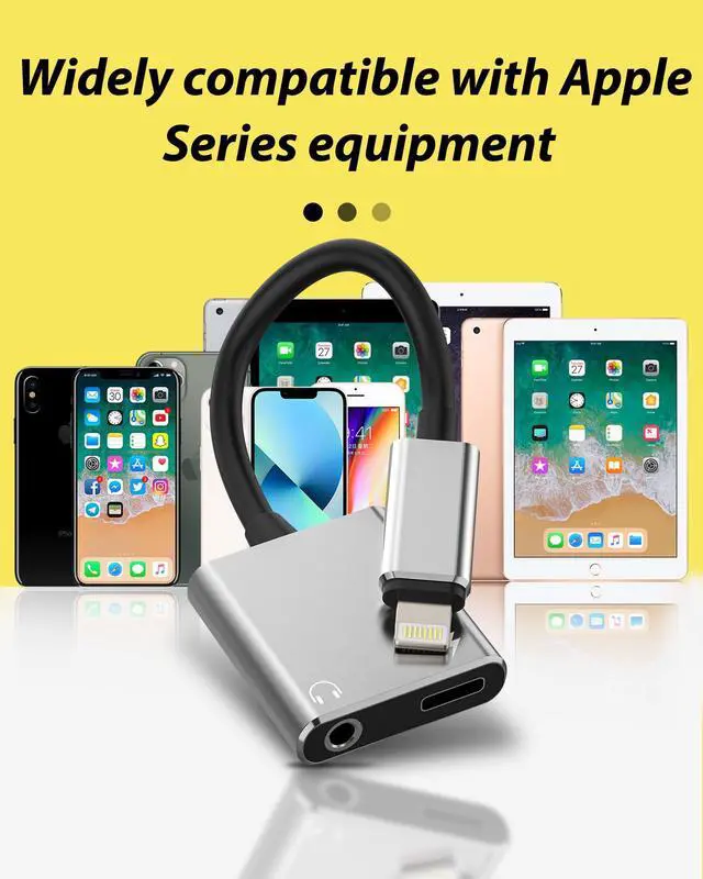 Alt view image 7 of 7 - IPhone AUX Adapter(2 in 1)Lightning to 3.5mm Jack Headphone Cable Splitter Dongle Charger Cord MFI Certified Audio Adaptador Earbud Charging Converter for 14 13 12 11 Pro Max X Xr Xs 7 8 Plus