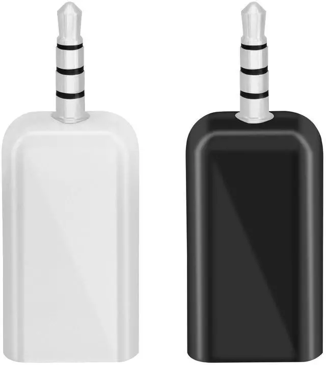 Alt view image 6 of 7 - 2 Pack AUX to USB Adapter, USB A Female to 3.5mm Male Audio Converter Jack Plug for USB Flash Drive U-Disk to Connect Car CD Player, Only Work for Car Auxiliary Port - Black+White