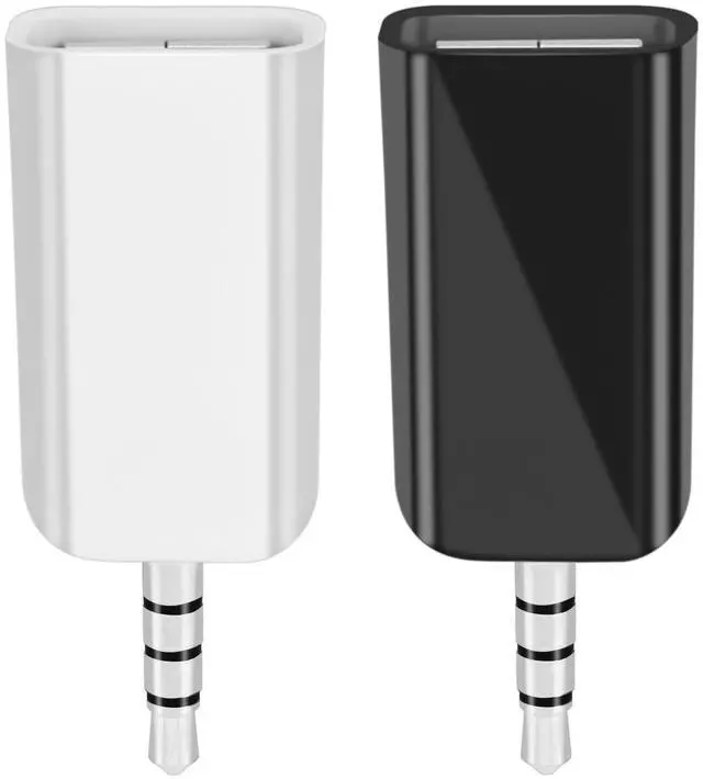 Alt view image 7 of 7 - 2 Pack AUX to USB Adapter, USB A Female to 3.5mm Male Audio Converter Jack Plug for USB Flash Drive U-Disk to Connect Car CD Player, Only Work for Car Auxiliary Port - Black+White