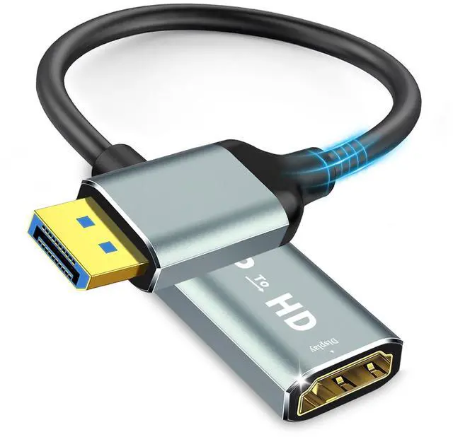 Main image of 4K Display Port to HDMI Adapter, Uni-Directional Display Port Computer to HDMI,Plug & Play Converter with Audio & Video Sync for HDTV/Monitor/Projector/PC, Durable Gold-Plated Connectors