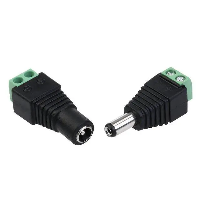 Alt view image 2 of 6 - 5.5mm x 2.1mm DC Barrel Jack Connector - 12V/5V-24V Adapter with Female Socket & Male Plug - DIY DC Terminal Connector for CCTV Camera, LED Strip Light & More (5 Female + 5 Male)