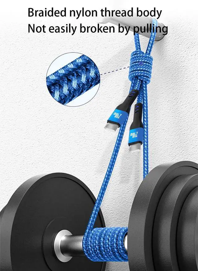 Alt view image 7 of 7 - 240W USB C to USB C Cable 10FT Blue, iPhone 15 Fast Charging Cable, Long Braided Type C Cord for MacBook Pro, iPhone 15Pro/15Plus/15ProMax, iPad Pro/Air, Samsuang Galaxy S24 S23, Switch,PS5 (USB 2.0)